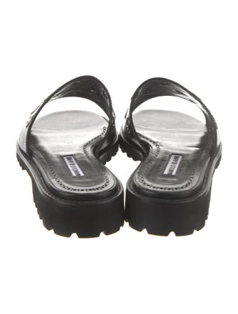 Manolo Blahnik Leather Slides
