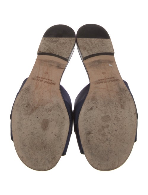 Manolo Blahnik Satin Crystal Embellishments Slides