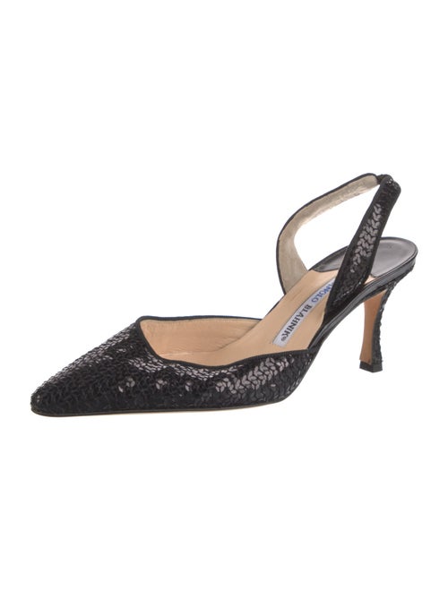 Manolo Blahnik Sequins Sequin Embellishments Slingback Pumps
