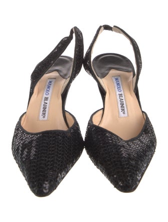 Manolo Blahnik Sequins Sequin Embellishments Slingback Pumps