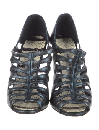 Manolo Blahnik Leather T-Strap Pumps