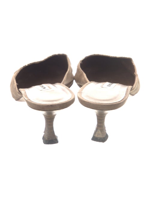 Manolo Blahnik Suede Animal Print Mules