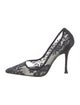 Manolo Blahnik Mesh Lace Pattern Pumps