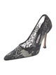 Manolo Blahnik Mesh Lace Pattern Pumps