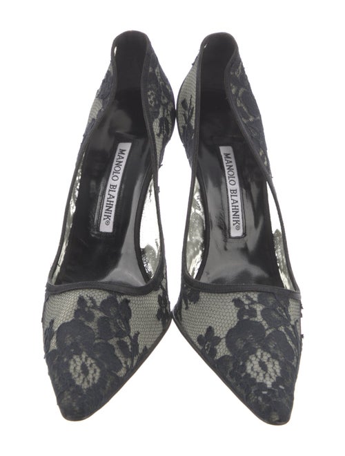 Manolo Blahnik Mesh Lace Pattern Pumps