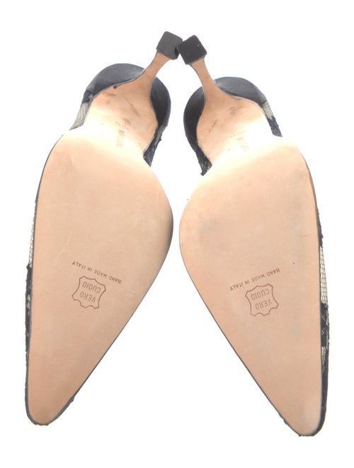 Manolo Blahnik Mesh Lace Pattern Pumps