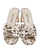 Manolo Blahnik Snakeskin Animal Print Slides
