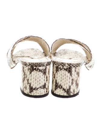 Manolo Blahnik Snakeskin Animal Print Slides