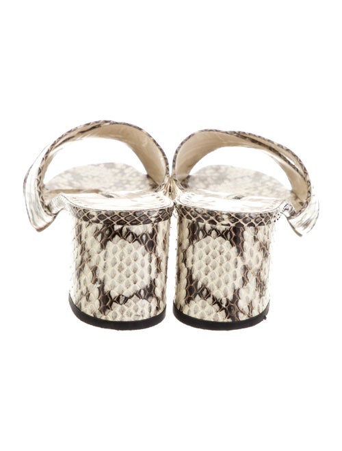 Manolo Blahnik Snakeskin Animal Print Slides