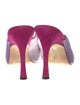 Manolo Blahnik Suede Cutout Accent Slides