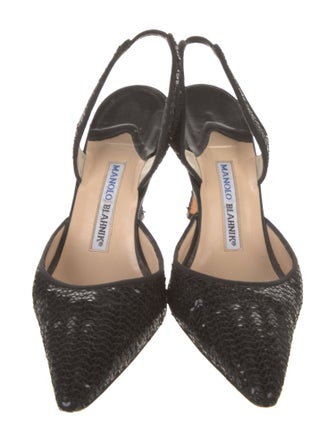Manolo Blahnik Sequins Sequin Embellishments Slingback Pumps