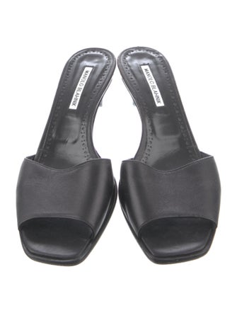 Manolo Blahnik Leather Slides