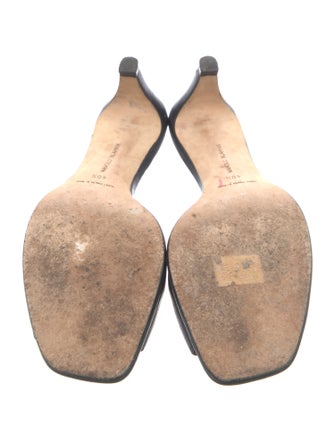 Manolo Blahnik Leather Slides
