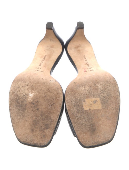 Manolo Blahnik Leather Slides