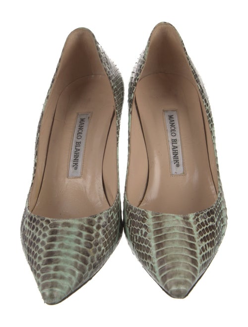 Manolo Blahnik Leather Animal Print Pumps
