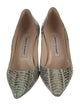 Manolo Blahnik Leather Animal Print Pumps