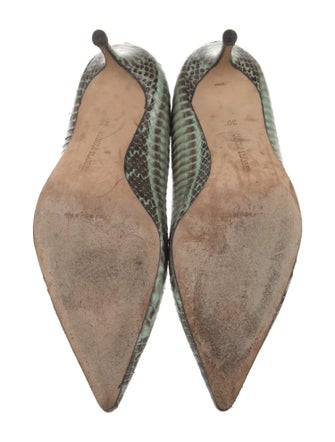 Manolo Blahnik Leather Animal Print Pumps