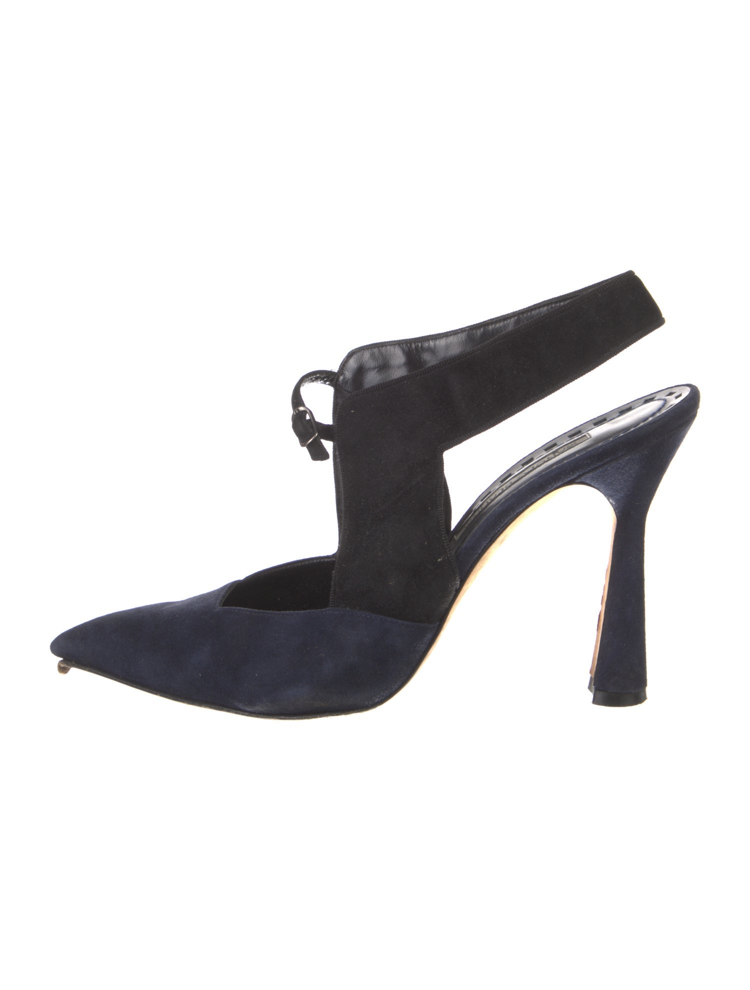 Manolo Blahnik Suede Slingback Pumps