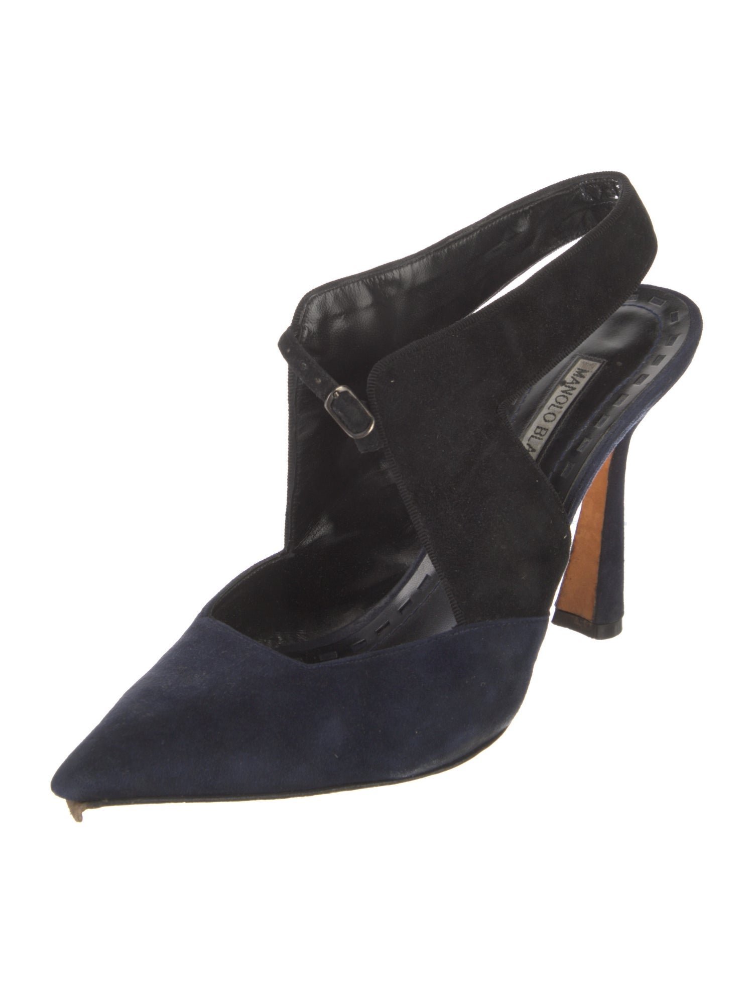 Manolo Blahnik Suede Slingback Pumps