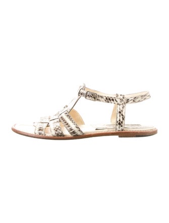 Manolo Blahnik Snakeskin Animal Print Gladiator Sandals