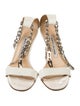 Manolo Blahnik Patent Leather Chain-Link Accents T-Strap Sandals