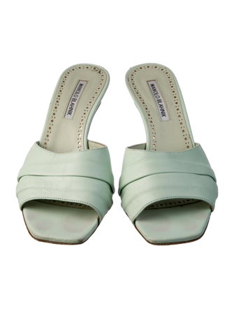 Manolo Blahnik Leather Slides
