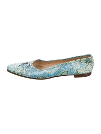 Manolo Blahnik Leather Printed Ballet Flats