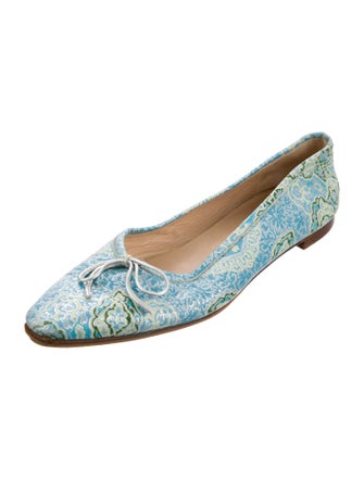 Manolo Blahnik Leather Printed Ballet Flats