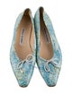 Manolo Blahnik Leather Printed Ballet Flats