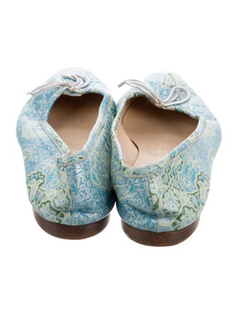 Manolo Blahnik Leather Printed Ballet Flats