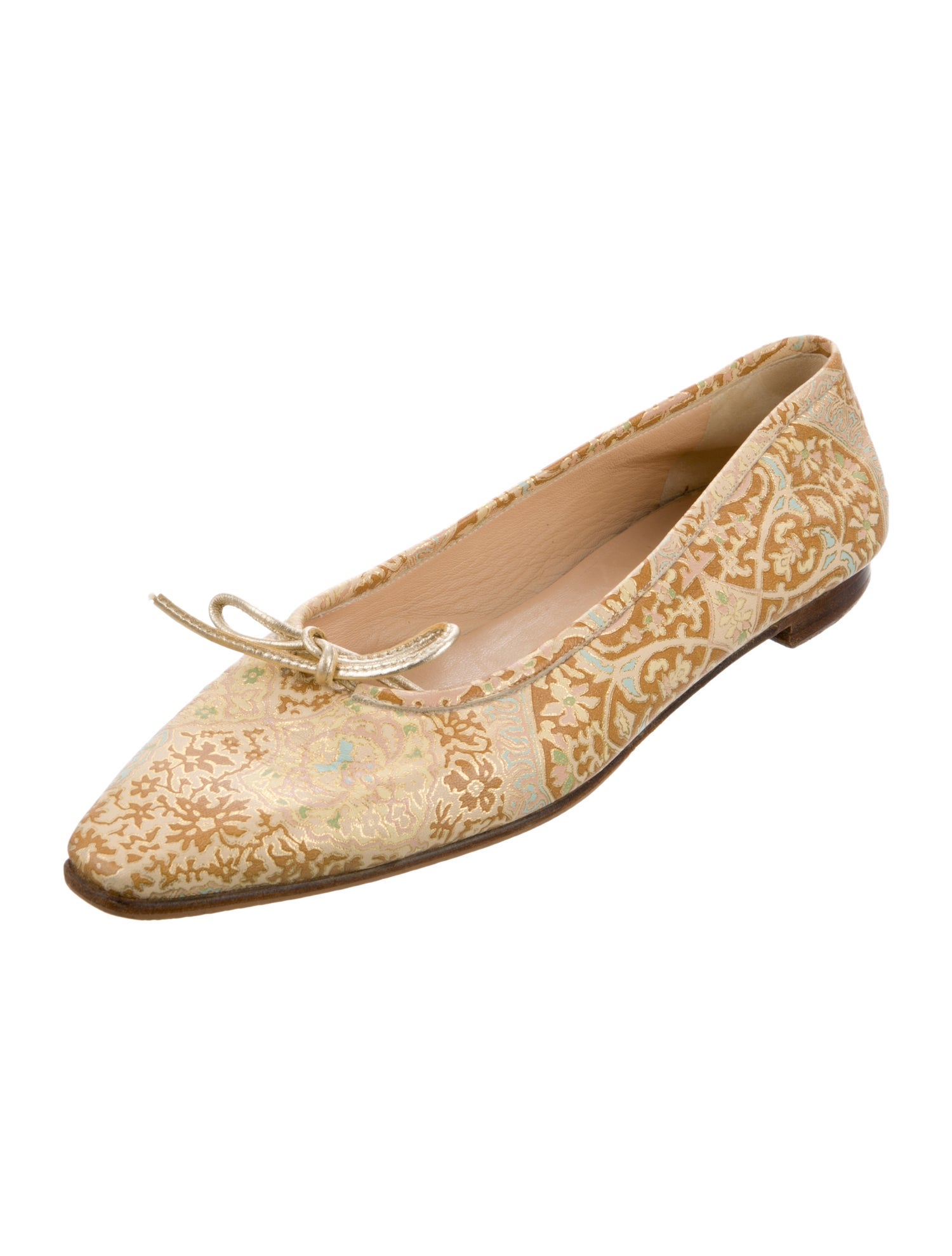Manolo Blahnik Leather Printed Ballet Flats