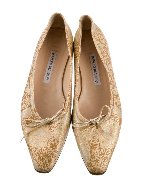 Manolo Blahnik Leather Printed Ballet Flats