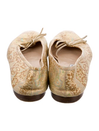 Manolo Blahnik Leather Printed Ballet Flats