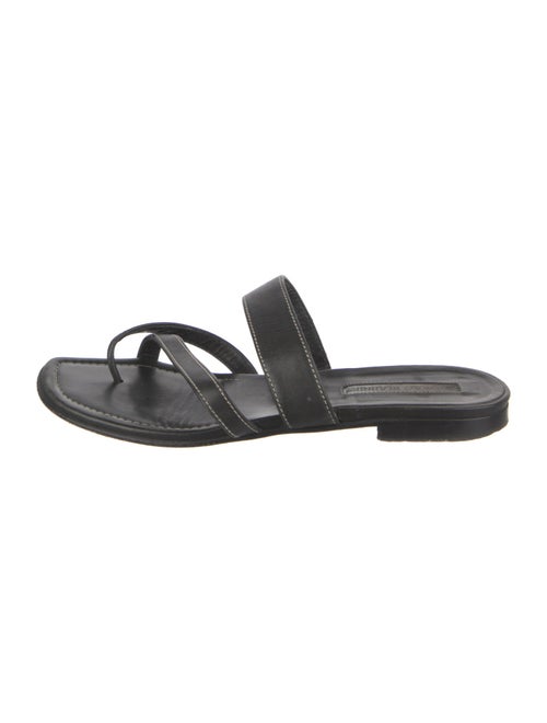 Manolo Blahnik Leather Slides