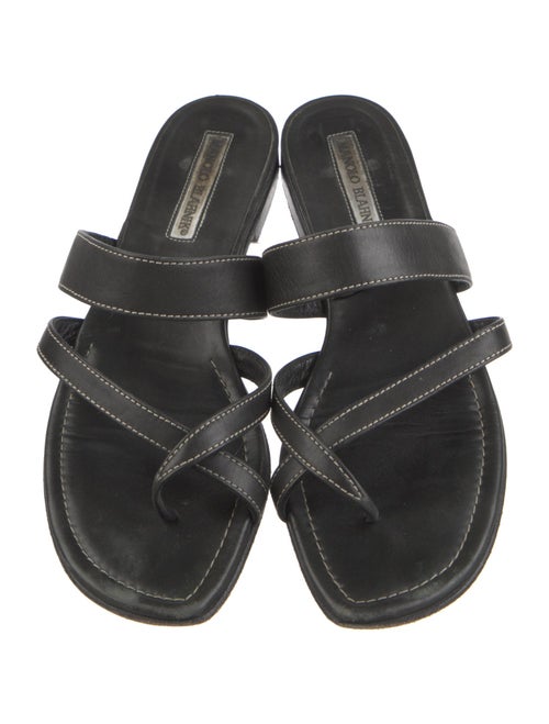 Manolo Blahnik Leather Slides