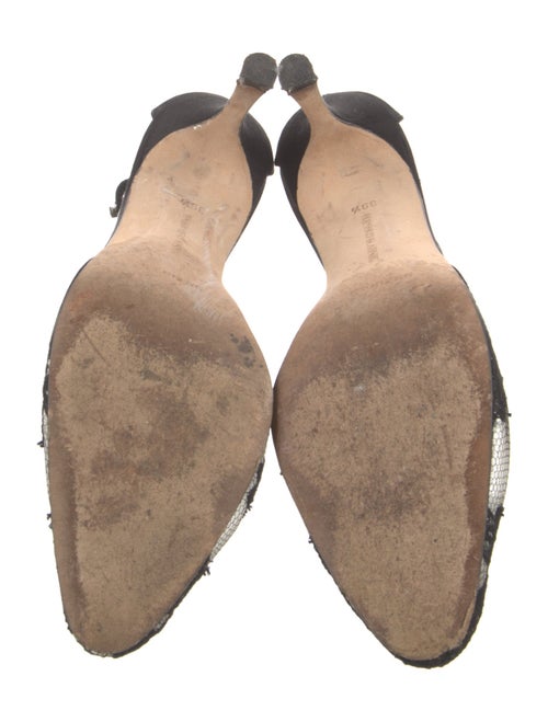Manolo Blahnik Mesh Lace Pattern D'Orsay Pumps