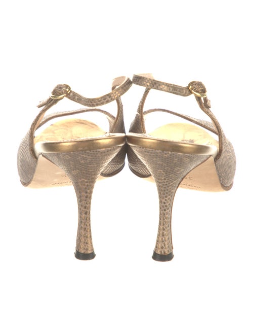 Manolo Blahnik Lizard Slingback Sandals