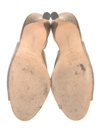 Manolo Blahnik Lizard Slingback Sandals