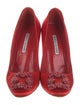 Manolo Blahnik Satin Crystal Embellishments Pumps