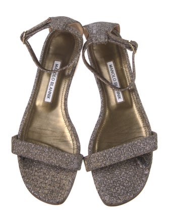 Manolo Blahnik Glitter Accents Sandals