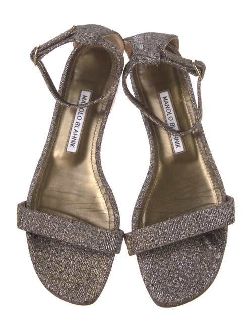 Manolo Blahnik Glitter Accents Sandals