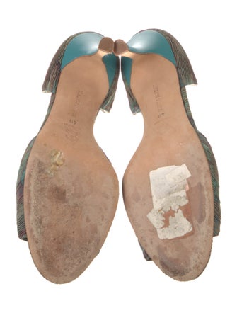 Manolo Blahnik Printed Crystal Embellishments D'Orsay Pumps