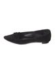 Manolo Blahnik Suede Bow Accents Ballet Flats
