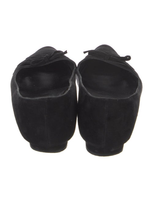 Manolo Blahnik Suede Bow Accents Ballet Flats