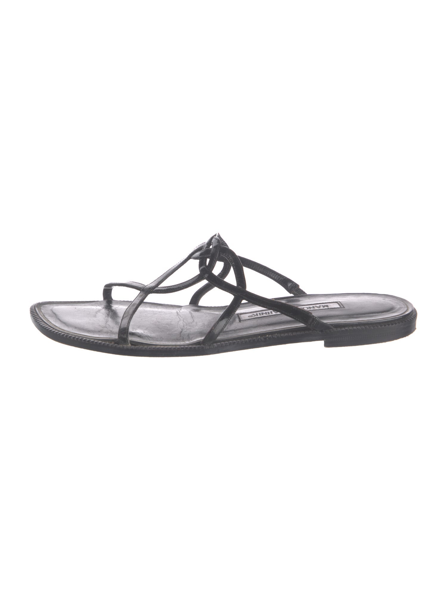 Manolo Blahnik Patent Leather Slides