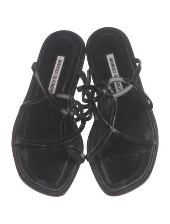 Manolo Blahnik Patent Leather Slides