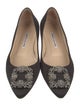 Manolo Blahnik Satin Crystal Embellishments Flats