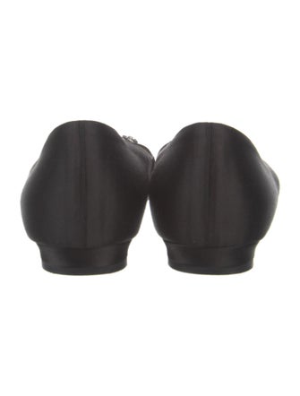 Manolo Blahnik Satin Crystal Embellishments Flats