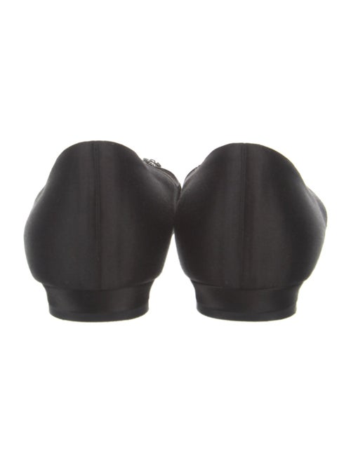 Manolo Blahnik Satin Crystal Embellishments Flats