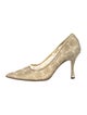 Manolo Blahnik Mesh Lace Pattern Pumps